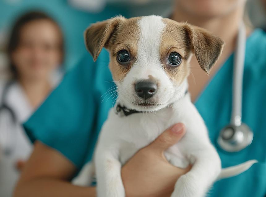 Veterinářka se štěňátkem, zdroj obrázku Pixabay.com