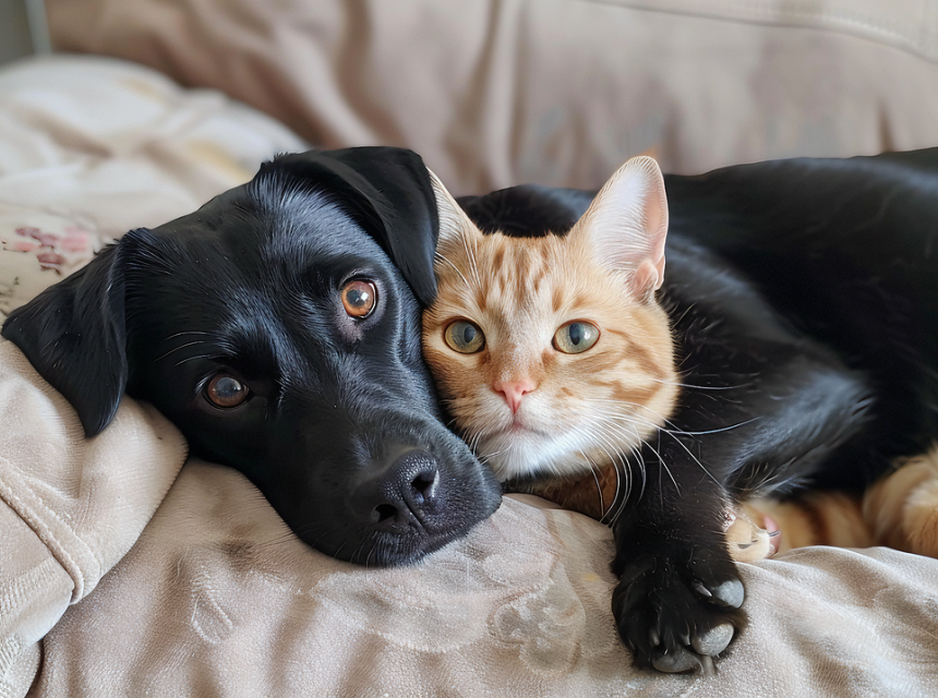 Pes a kočka, autor obrázku ArtificialGeek_Studio, zdroj Pixabay.com